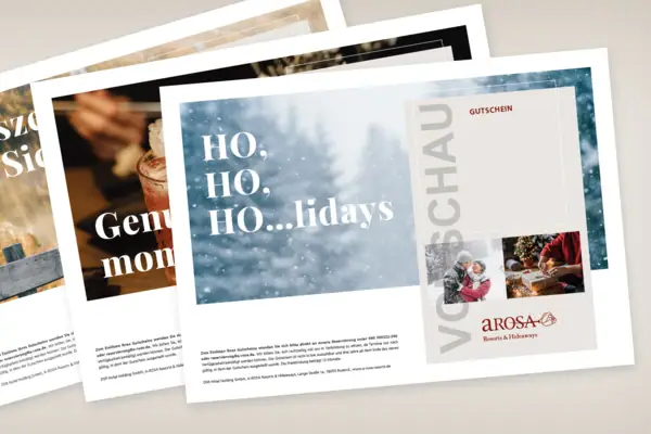 Gutscheine Eine Gruppe von quadratischen Bildern mit Text.