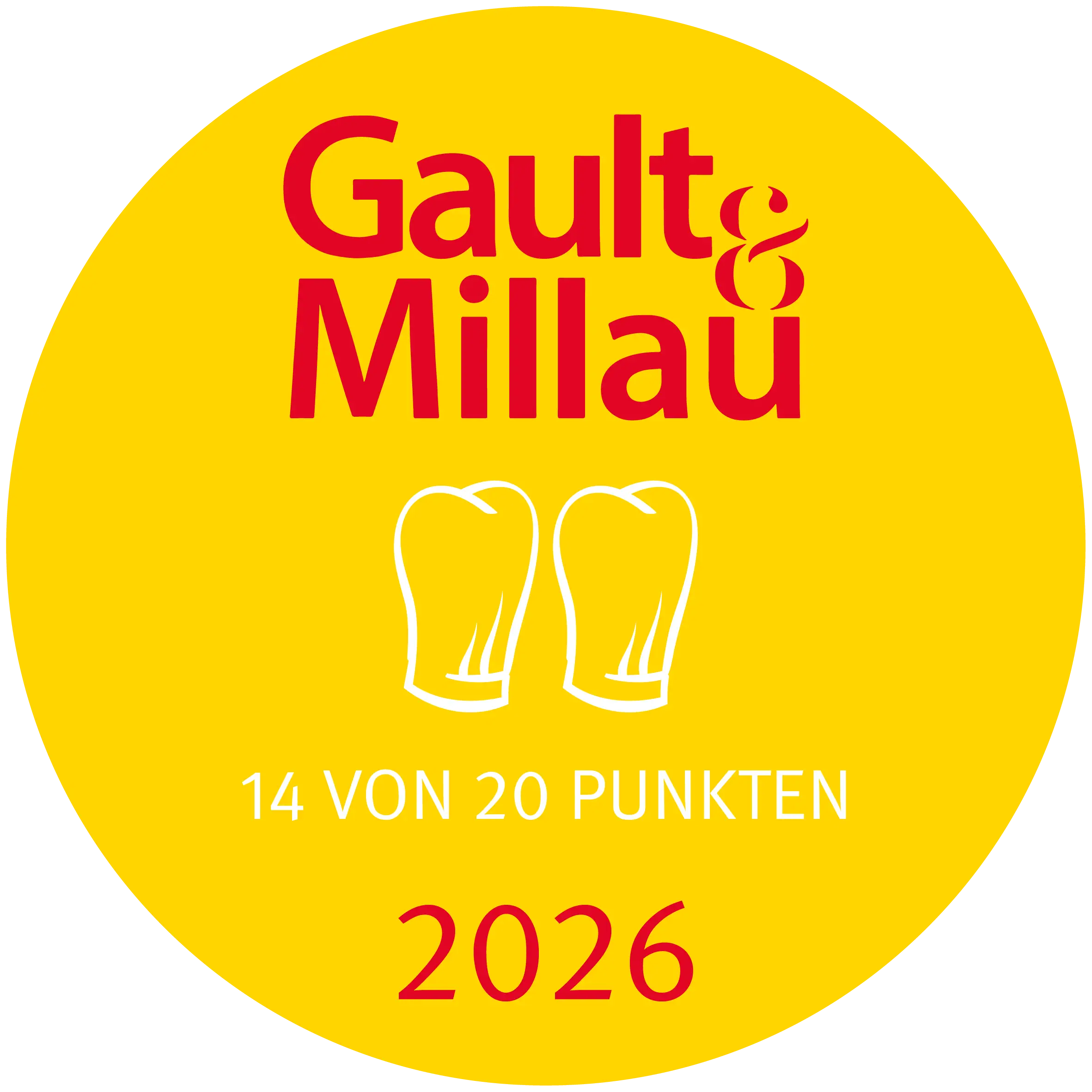 Gault & Millau Gault & Millau Auszeichnung Carnozet 2026 mit 14 von 20 Punkten.